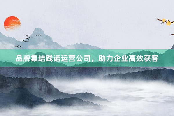 品牌集结践诺运营公司，助力企业高效获客